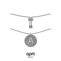 APM Monaco black-gray custom letter silver necklace lovers sweater chain autumn and winter tide (2 weeks delivery)