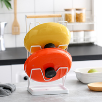 Japanese kitchen multi-layer pot cover rack Drain rack Free hole vertical cutting board storage rack Multi-function household storage rack