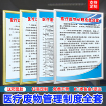 Hospital clinic Medical waste Waste disposal flow chart Oral clinic safety management rules and regulations Poster sticker identification card Billboard Medical device operating procedures system card