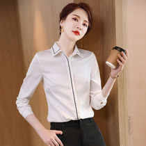 Professional suit white shirt womens long sleeve Polo collar dress overalls fashion temperament business shirt two-piece pants