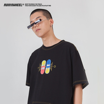 RNWL capsule printing national trend t-shirt mens ins trend wild pocket womens short-sleeved mens trend brand loose summer wild