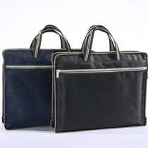 File Bag Customised Waterproof Oxford Bub File Bag Double Zipper Meeting Rhomboid Textured Widening file handbag