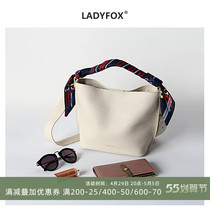 Genuine Leather Bucket Bag Woman Skew Satchel Soft Leather Minimalist Atmosphere Handbag Temperament Single Shoulder Bag Lady Bag primary-mother bag