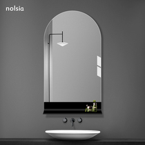 Arch-shaped bathroom mirror with shelf Nordic ins Wind hanging wall bathroom mirror toilet art mirror