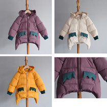 Winter clothing new domestic brand pointed hat girl child cotton cotton cotton coat three-color thick model