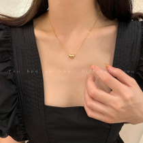 Simple Acacia bean pendant necklace female summer Net red senior niche design sense ins cold wind light luxury choker