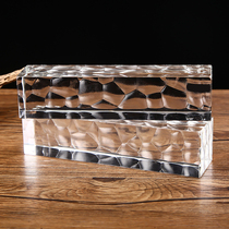 SLF006-Water cube long glass brick transparent square solid crystal brick Partition wall brick creative color