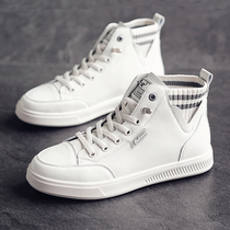 Socks shoes boots small white shoes white high-top sports leisure flat shoes leather women spring and autumn 2021 New explosion thin model