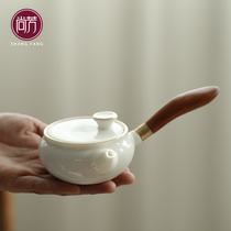 Shangfang Japanese teapot white porcelain anti-hot gold Side Tea Teapot tea set single product household bubble teapot single pot