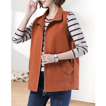 Vest 2021 new female spring and autumn loose Korean version of Joker mother waistcoat women wear short vest jacket