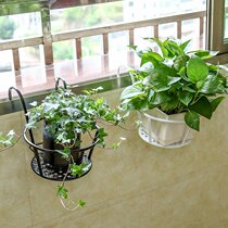 Wrought iron railing flower stand guardrail hanging flower stand balcony hanging flower pot stand planting vegetable hanging hanging hanging iron flower stand