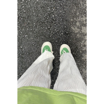 Pear-shaped Stature Pants Big Code White Casual Pants Woman Summer Thin fat mm Skinny Covered with Broadlegged Pants