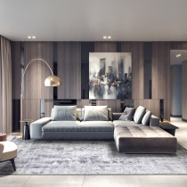 Heng Private Turkey imported living room carpet Modern simple gray abstract sofa coffee table mat Bedroom bedside blanket