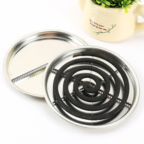 Mosquito box tray shelf stainless steel household with cover gray tray fireproof and anti-scalding creative incense burner outdoor mosquito coil