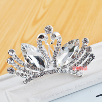 Bridal jewelry Wedding accessories Crystal Korean Swan small crown Bridal headdress Rhinestone Childrens cake baking