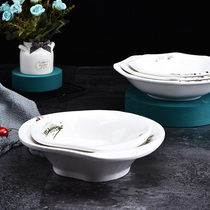 Top grid Chinese Hunan cuisine bowl A5 melamine plastic bowl octagonal bowl restaurant restaurant imitation porcelain tableware special-shaped cold bowl