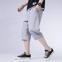 Shorts mens summer thin loose ice silk three-point pants trend brand trend sports pants summer wear casual pants men