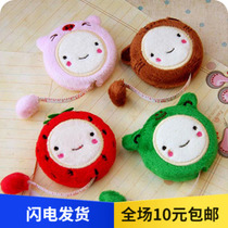 Cute cartoon animal plush 1 5 m mini plastic tape measure telescopic ruler soft ruler small tape