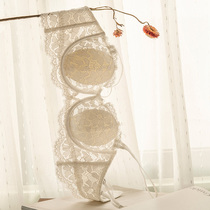 Venus blessings big breasts show small underwear womens thin summer gathering strapless chest white lace bra bra