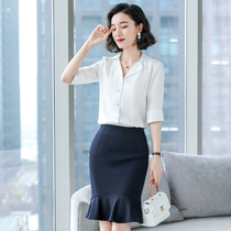 High-end business suit Female summer fashion socialite work clothes Female skirt Teacher shirt Front desk manager temperament ol