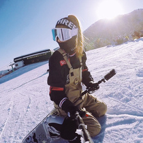 Korean version of single board double board one-piece strap ski pants men and women lovers windproof waterproof warm tooling wear-resistant