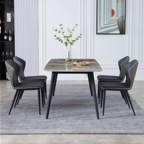 Italian style rock plate table now minimalist small family dining table Nordic rectangular marble light and luxurious dining table and chairs combined