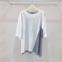 Love Beauty Mommy 2020 Spring Summer New Pregnant Woman Casual Pure Cotton Splicing Blouse Striped Mid-Sleeve T-shirt 82C126