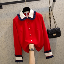 South Korean snowspun shirt woman long sleeve 2020 spring new Korean version of the body polo collar foreign air lining for the undershirt wave