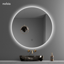 NORDIC ROUND MIRROR LED LIGHT MIRROR WITHOUT FRAME BATHROOM MIRROR BATHROOM MIRROR WASH FACE MIRROR WALL-MOUNTED TOILET CUSTOMISED MIRROR