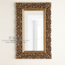 American soft decoration carved mirror wall hanging mirror Decorative mirror Entrance mirror Fireplace mirror Hall doorway Corridor hanging mirror