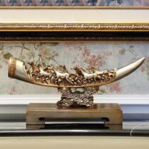 Yazun (Yazun) Lucky eight horses Resin crafts Office European-style ornaments decorate living room TV