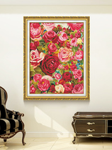 KS cross stitch Living Room restaurant plant flowers New thread embroidery bedroom European style full embroidery hand hanging painting flowers clusters