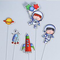 Baking Space Illustrator Space Exploration Spaceship Planet Jack Flags Sun Stars Moon Inserted Flags 1 1 Year 1 Year Old
