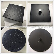YJB Matt Black Rain Shower Sprinkled Ceiling Ceiling Smallpox Shower Nozzle Single Head Stainless Steel Full Brass Square Top Spray