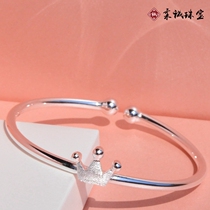 Crown silver bracelet womens pure silver opening solid silver bracelets Japan Japan and Japan about young silver ornament small crowns