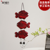 Aisle door decorated with wooden solid wood wind Suzuki Peach Wood Carved Pendant Creative Birthday gift Home Decorative Wall-hanging