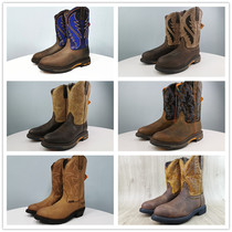 New sleeve first layer mens shoes and boots pedal middle tube mens boots cowhide riding boots steel head Goodyear 42-44 yards