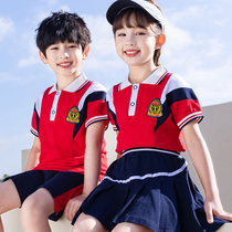 Kindergarten Garden Uniform Summer Clothing Short Sleeves Summer School Uniforms Elementary School Students Banfu Suit China Wind Games Clothing Red
