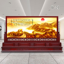 Set as Carved Wood Screen Unit Enterprise Company Corporate School Hall Stairway Shelter Partition Qinyuan The Great Wall of Spring