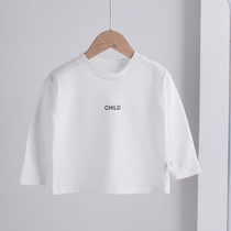 Boys and girls T-shirt long sleeve base shirt White Children Baby baby cotton top 2021 Spring and Autumn New