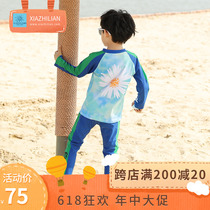 Han Fan child bathing suit boy 2022 new CUHK child split long sleeve baby sunscreen swimsuit surf
