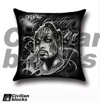 Hip hop rap hardcore dog master snoopdog West Coast Chicano flower body word Chican font printed pillow