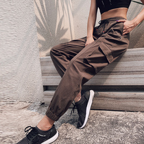 Strange power girl sports trousers women loose closing trend running fitness school clothes pants spring work wear casual pants