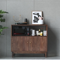  North American black walnut full solid wood dining side cabinet Nordic style log tea cabinet Modern simple Japanese-style wine cabinet
