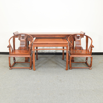 Burmese rosewood middle hall four-piece set Ming-style solid wood strip case offering table eight immortals table big fruit red sandalwood mahogany furniture