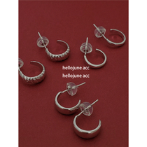 hellojune 925 Silver Daily Mini Silver Earring C Ring Sticker Ear Small Size Earrings Male and Female Small Earrings
