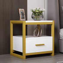Wrought iron bedside table light luxury cabinet shelf simple modern bedroom small Nordic wind bedside storage cabinet