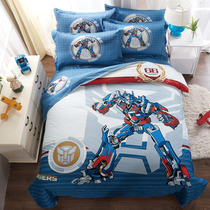 Optimus Prime bed set of four cotton sanding cotton padded boys and children bed sheets set of three autumn and winter