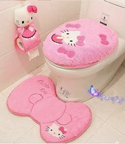 Toilet cushion household Four Seasons universal sitting washer toilet seat three-piece set sticky cartoon cute padded toilet cover