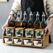 Salt box seasoning box Nordic seasoning tank combination kitchen creative seasoning bottle Household ceramic seasoning tank set